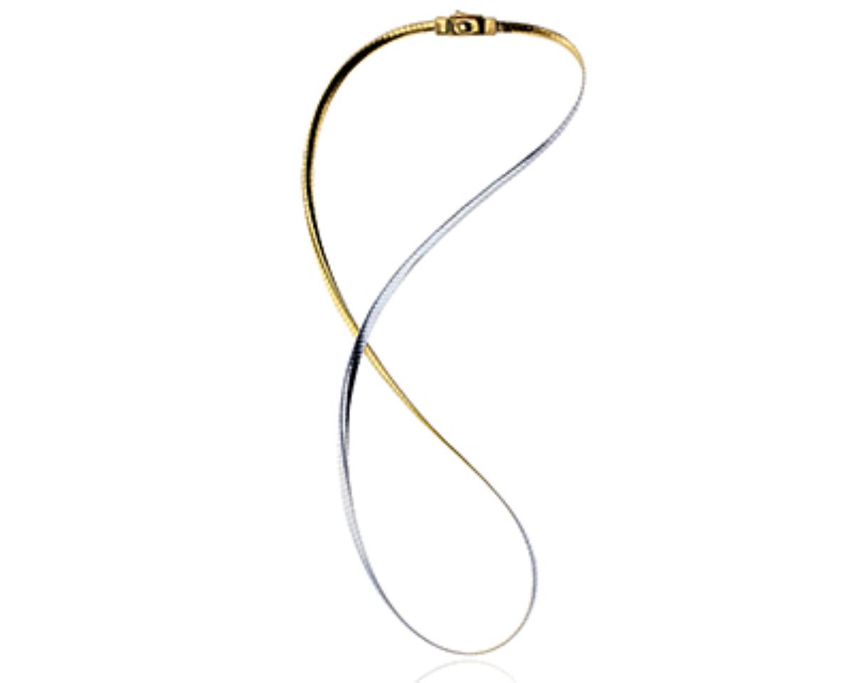 14K Two-Tone Gold 3.00mm Reversible 17" Fancy Closure Avvolto Necklace