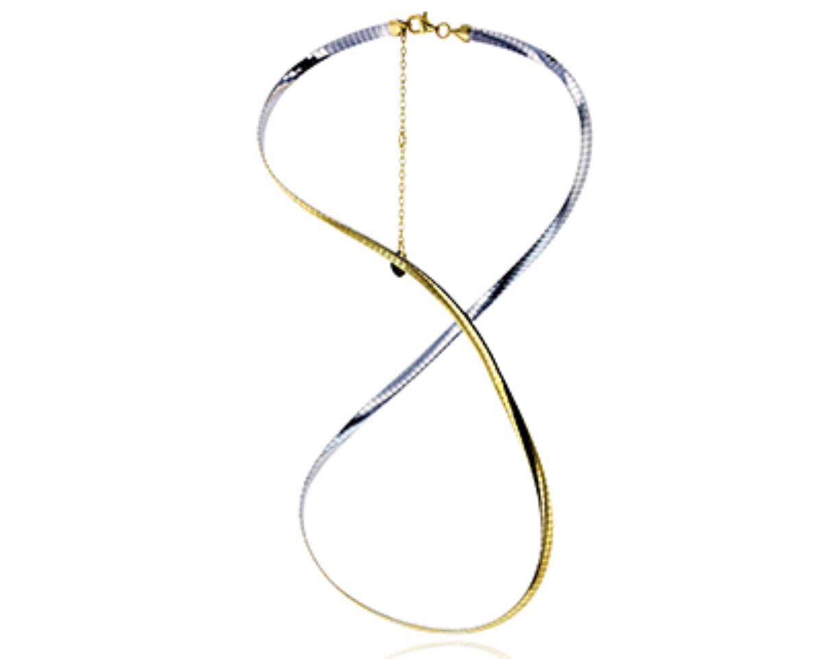 10K Two-Tone Gold 3.00mm Reversible 16"+2" Extender Avvolto Necklace