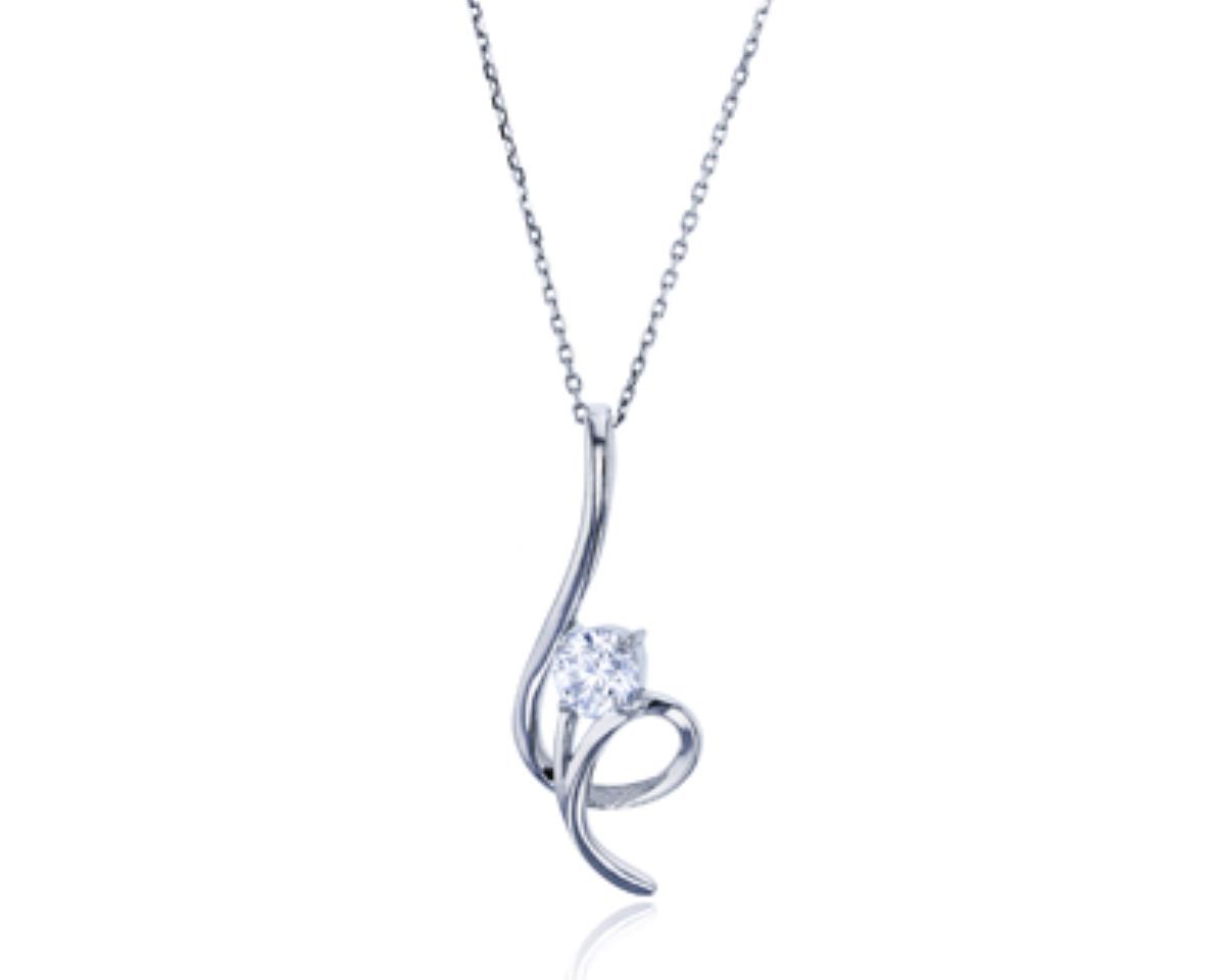 Sterling Silver Rhodium 33x13mm Polished Musical Note 18"+2" Necklace
