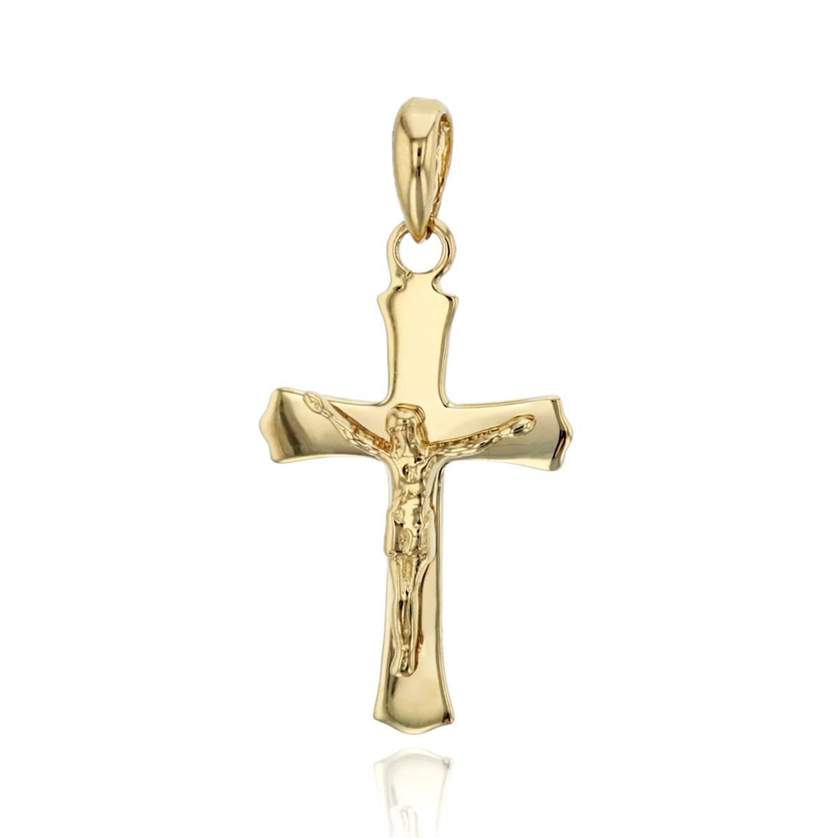 14K Yellow Gold 25x12mm Polished Crucifix Cross Pendant