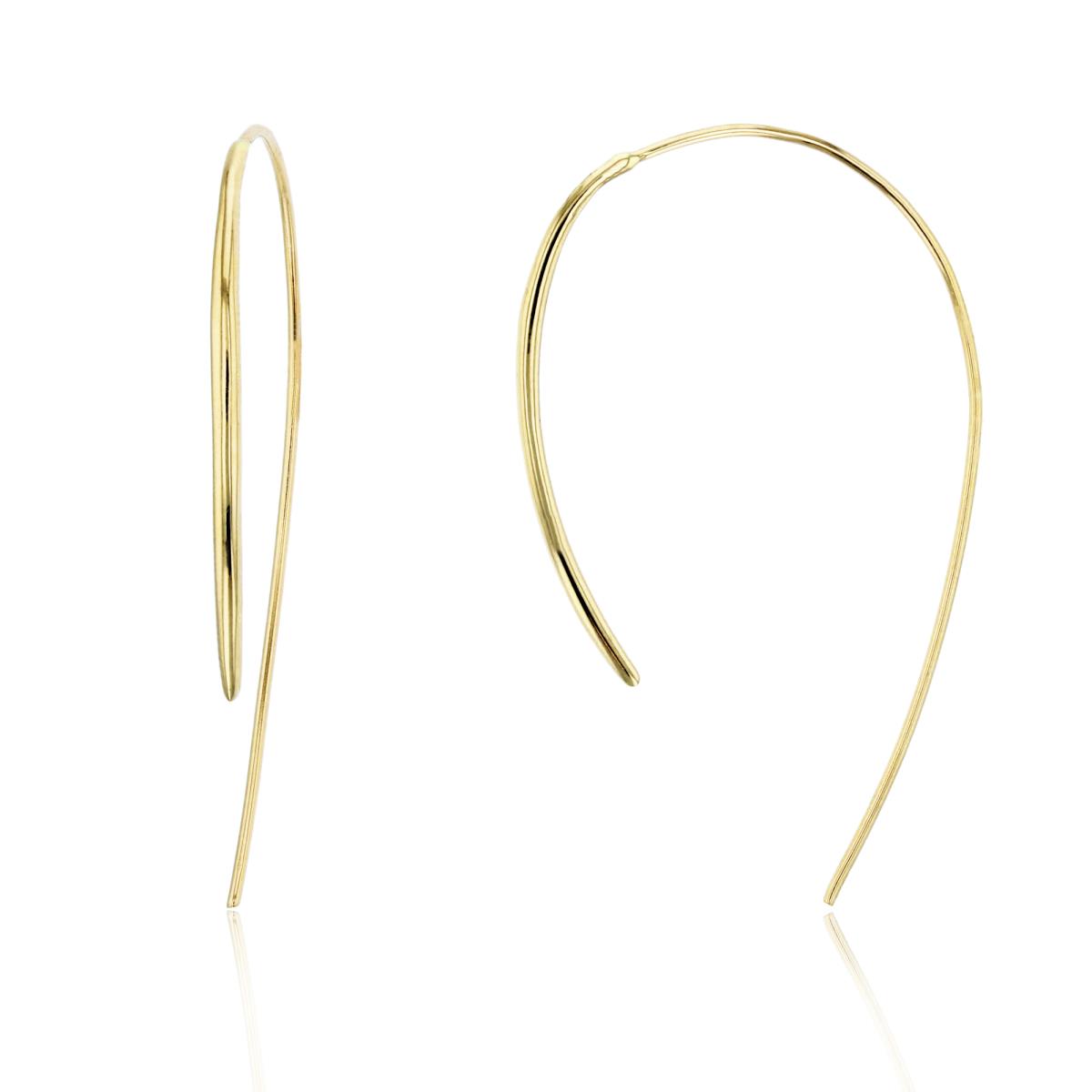 10K Yellow Gold Polished 41x1.5mm Unique Hook Earring