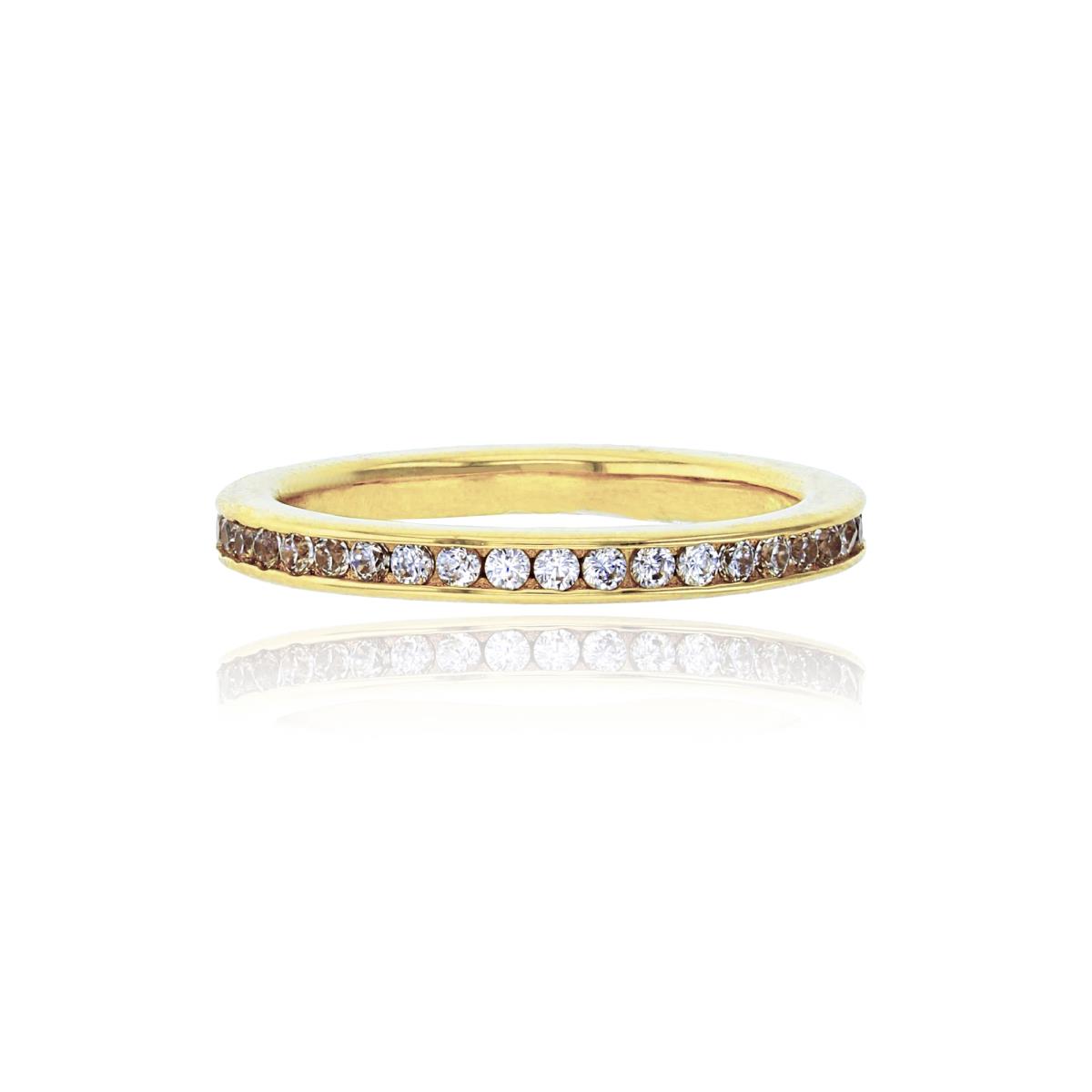 14K Yellow Gold Micropave Channel Set Eternity Ring