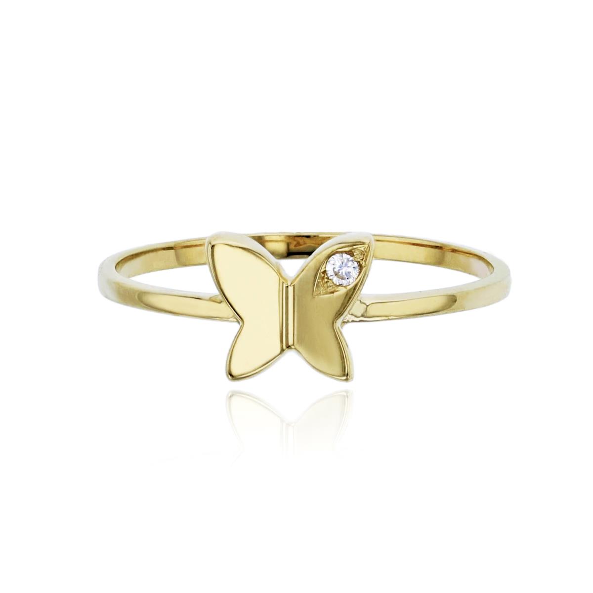 10K Yellow Gold Polished Butterfly Fashion Ring