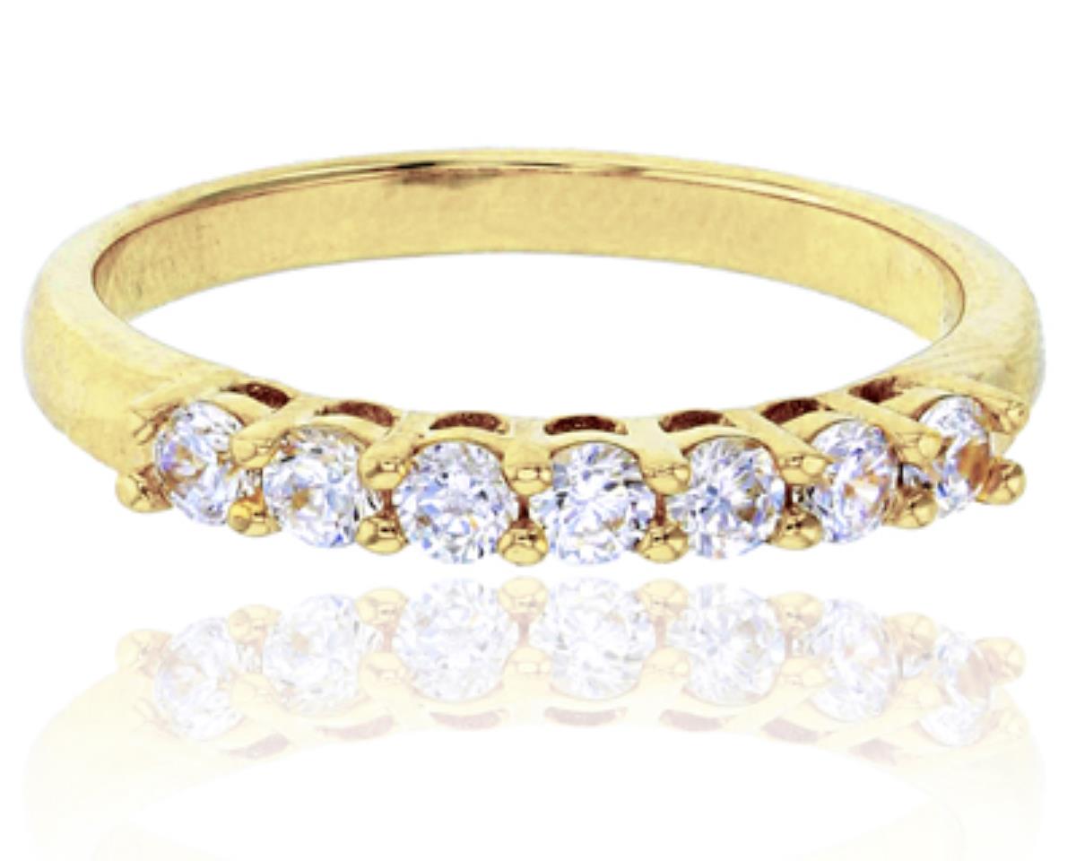 10K Yellow Gold 2.50mm Micropave Prong Set Fashion Ring