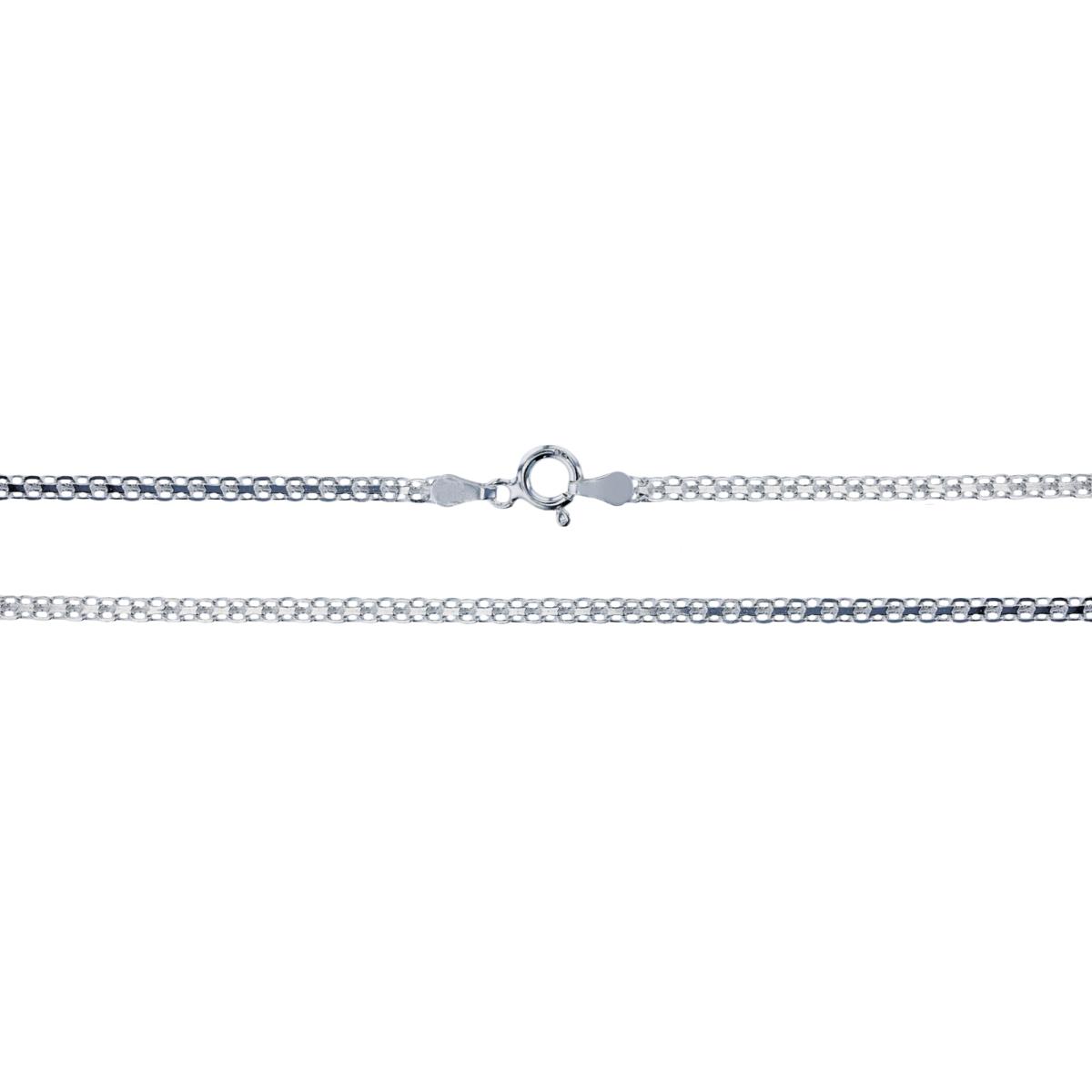 Sterling Silver Silver Plated 2.35mm 18" 1-Line Bismarck Chain