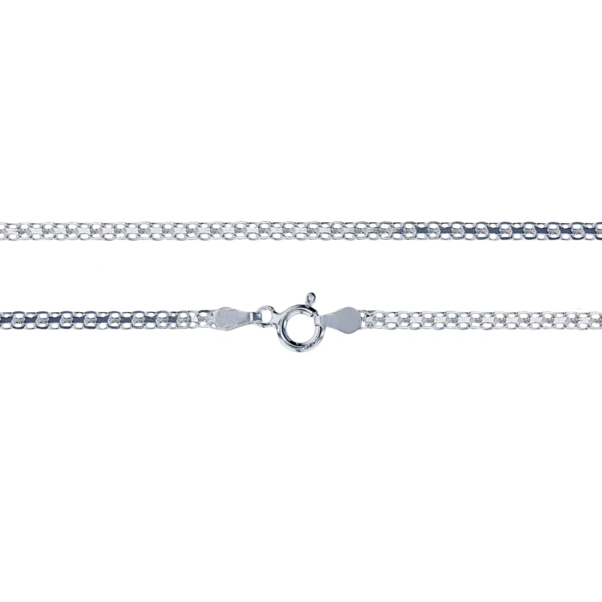 Sterling Silver Silver Plated 3.00mm 18" 1-Line Bismarck Chain