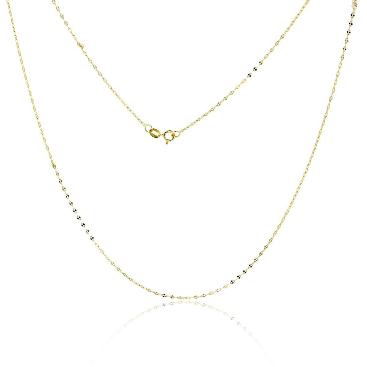 14K Yellow Gold 1.30mm 025 Hammered Anchor 18" Chain