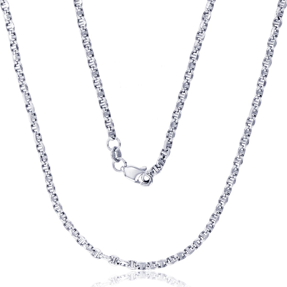 14K White Gold Polished 3.00mm 030 18" Hollow Filk Chain
