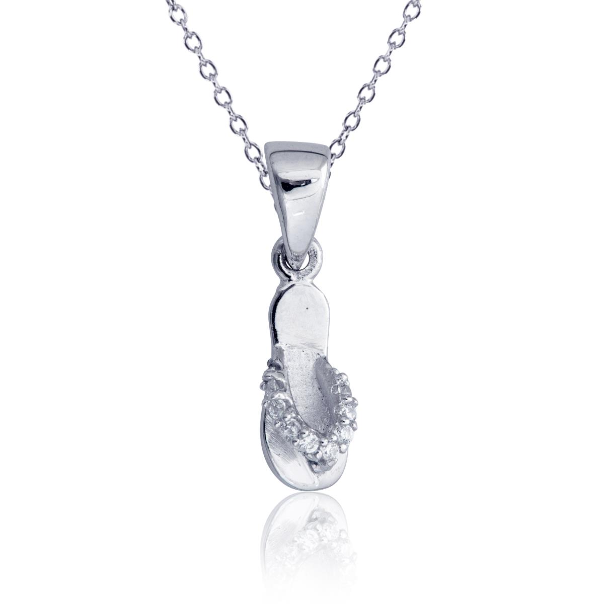 Sterling Silver Flip Flop 18" Necklace
