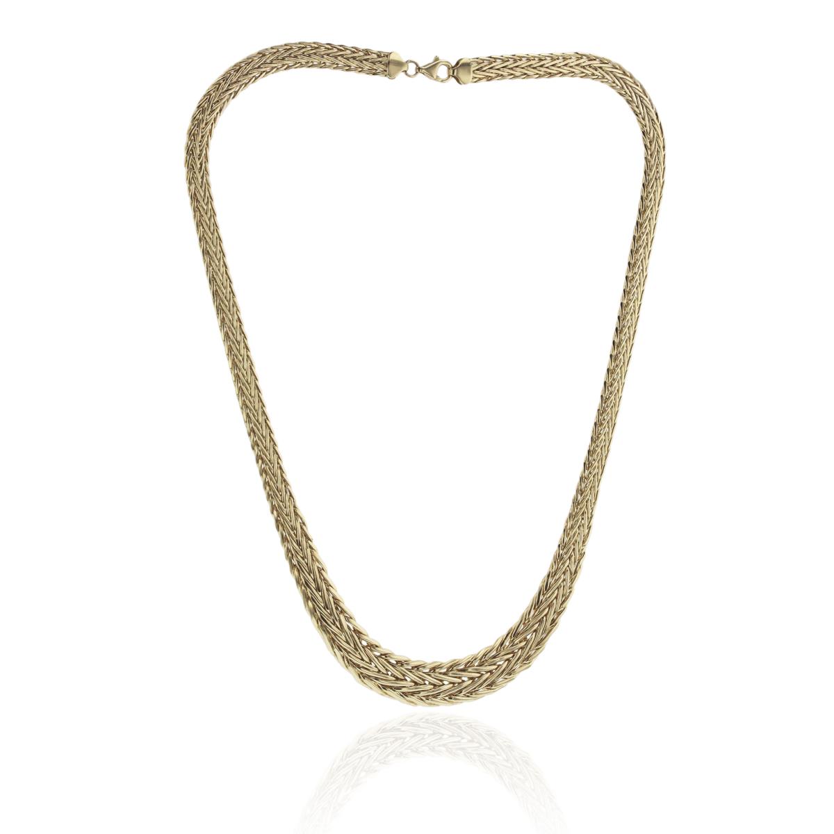 10K Yellow Gold Polished 6.5-11.5mm Graduated Reversible 18" Hollow Necklace