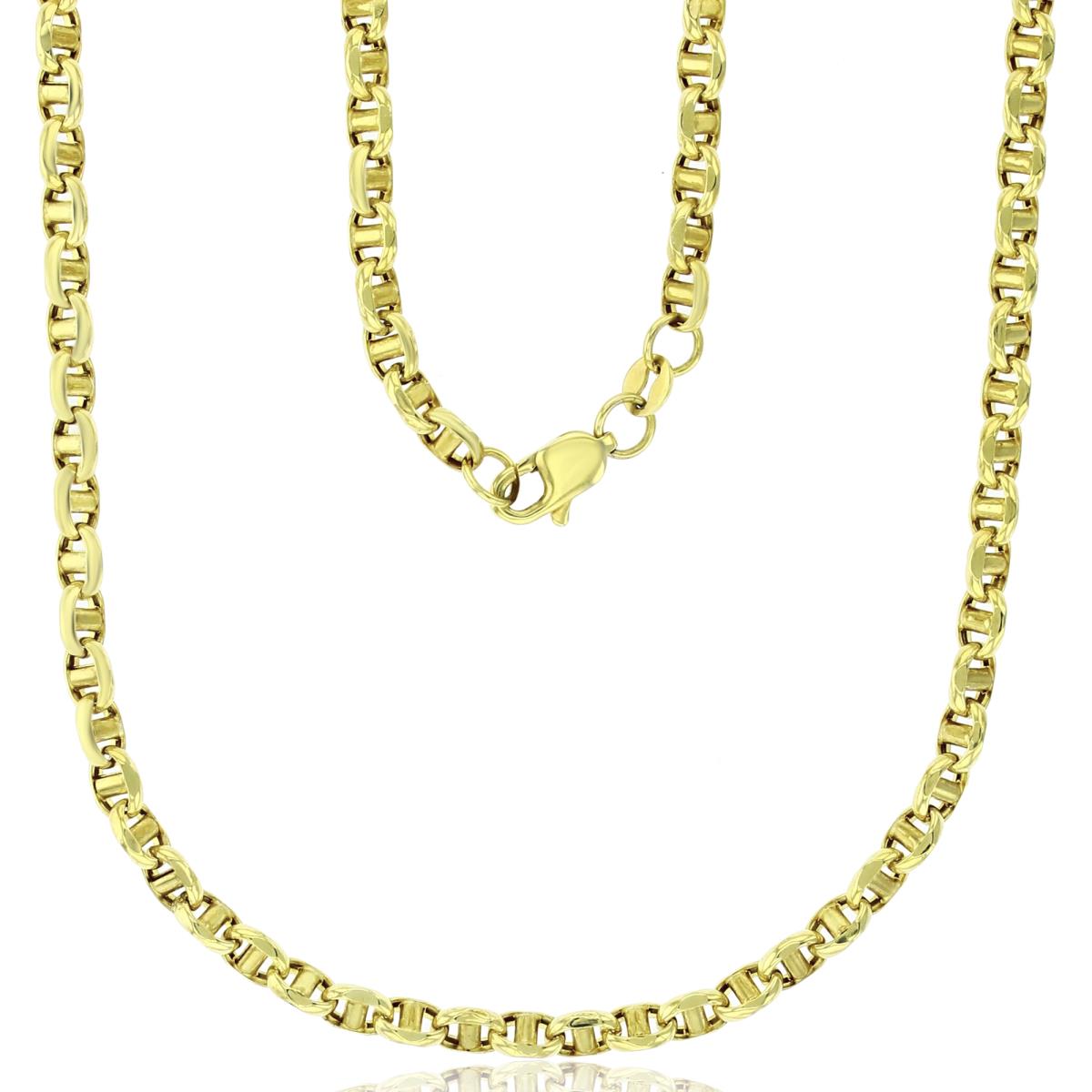 14K Yellow Gold Polished 4.15mm 18" Hollow Filk Chain