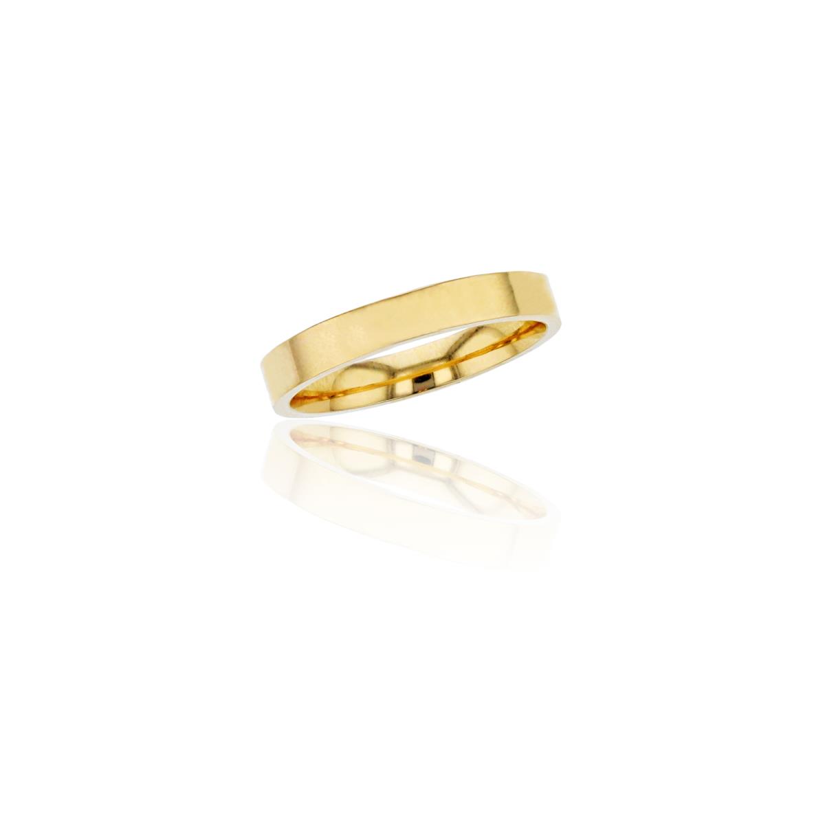 14K Yellow Gold 4.00mm Polished Flat Wedding Band