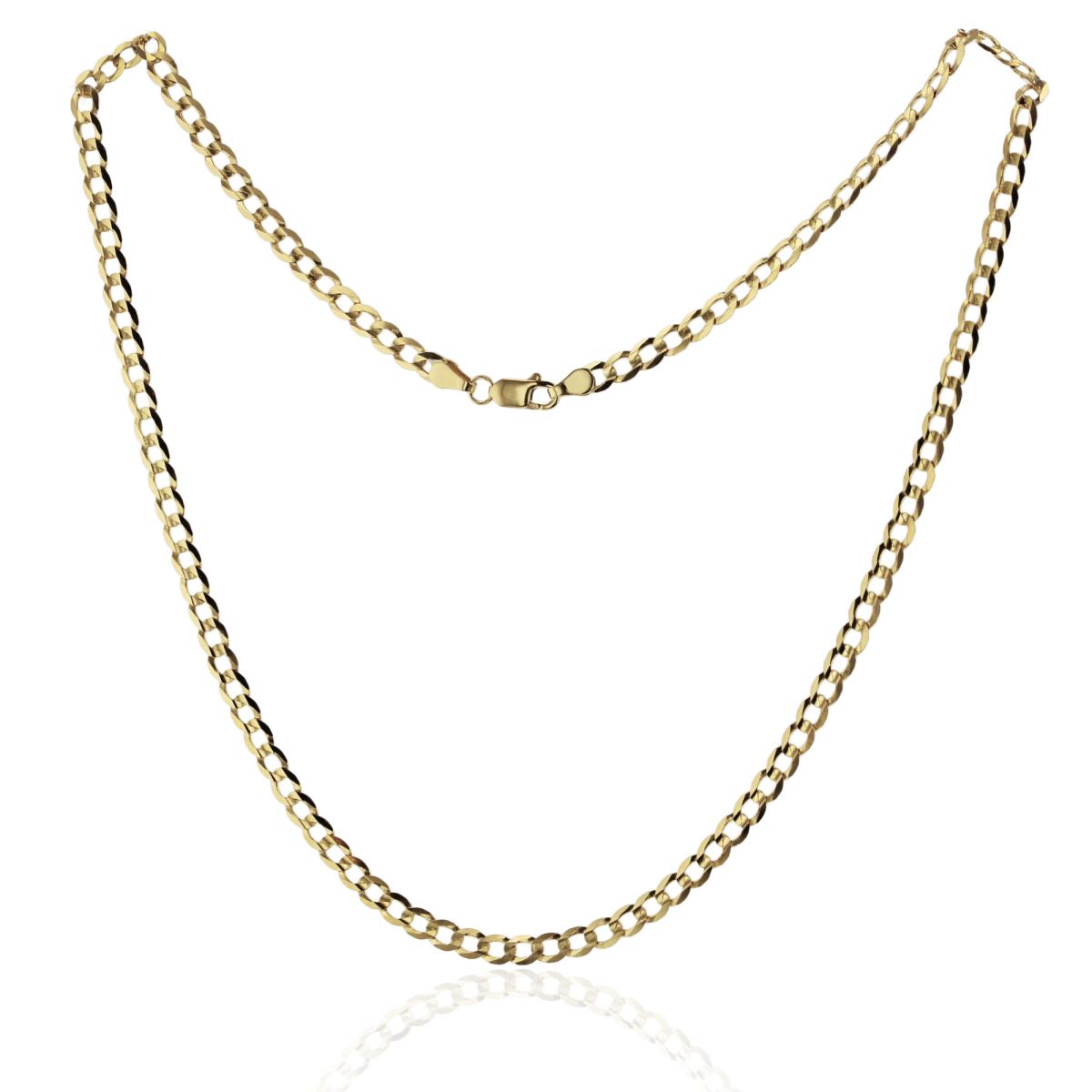 14K Yellow Gold 3.90mm 18" Concave Curb Flat Lite 100 Chain