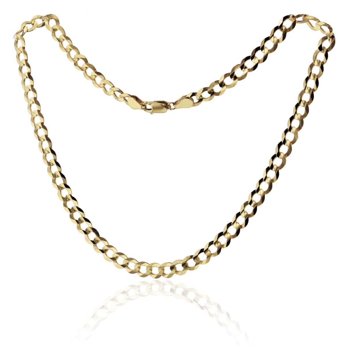 14K Yellow Gold 5.00mm 16" Concave Curb Flat Lite 120 Chain