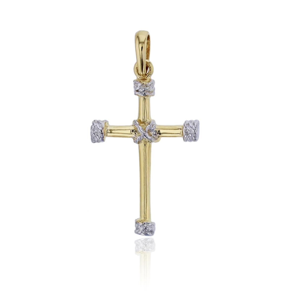10K Two-Tone Gold 28x14mm DC Knot Cross Pendant