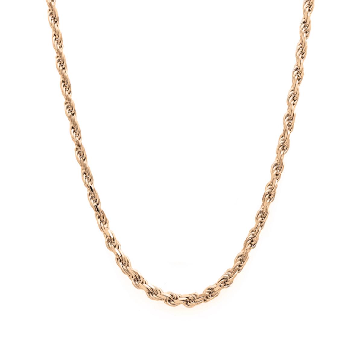 14k Yellow Gold Solid DC Rope 070 24" Chain
