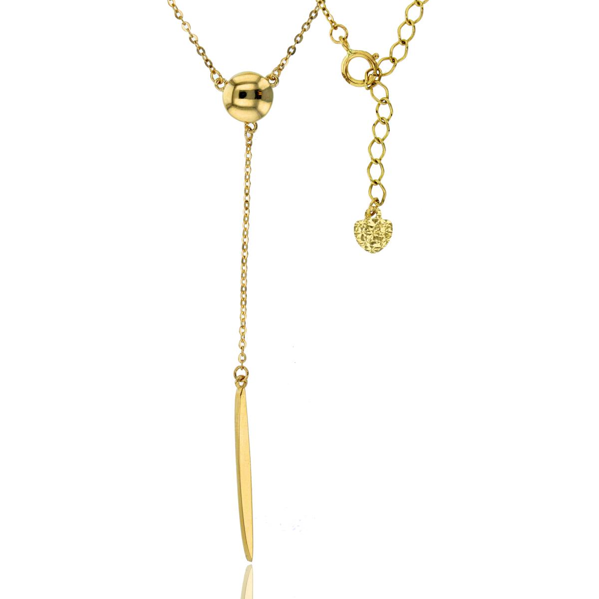 10K Yellow Gold Polisehd Heart with Hanging Arrow 16.5+1.5" Necklace