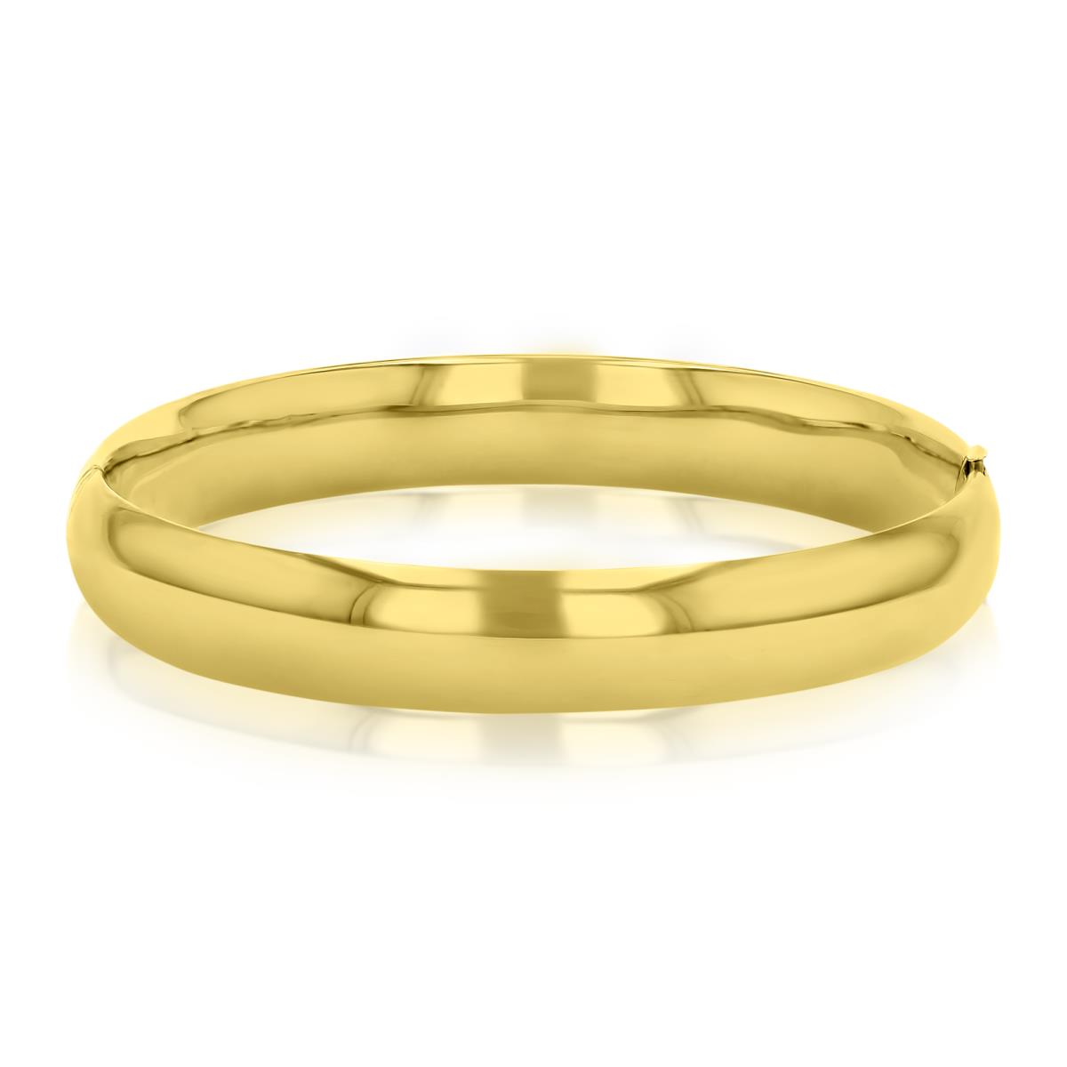 14K Yellow Gold Polished 7/16 7" Hollow Bangle