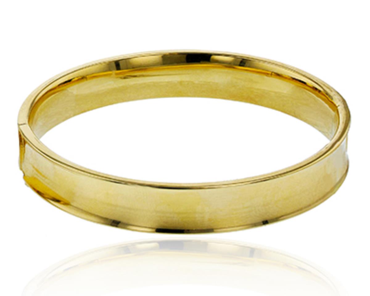 14K Yellow Gold Polished 7/16 7" Concave Bangle