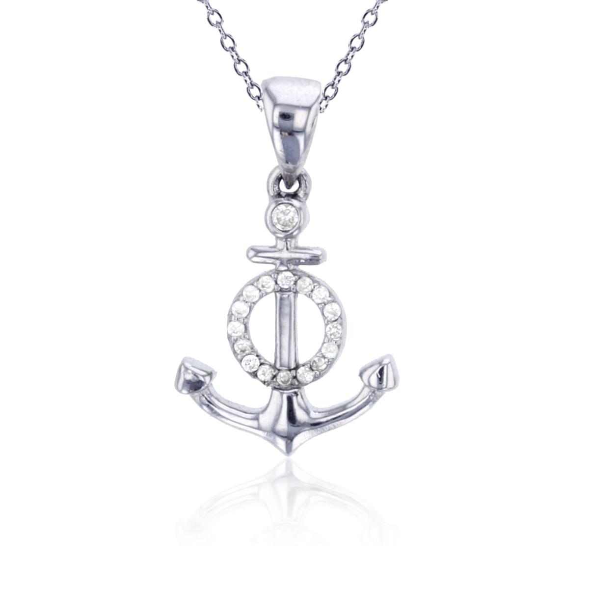 Sterling Silver Anchor 18" Necklace