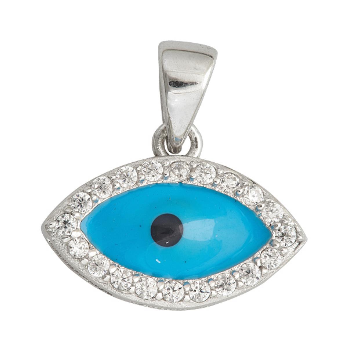Sterling Silver Evil Eye 18" Necklace