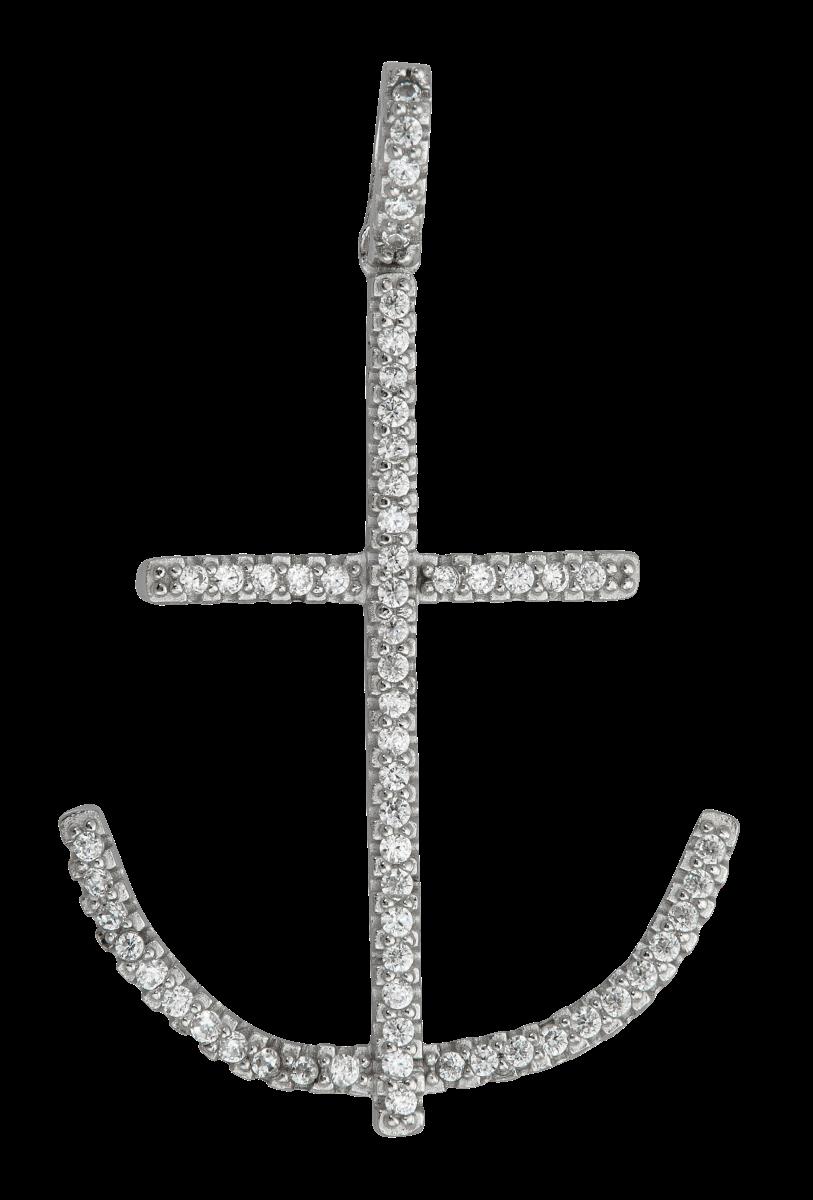 Sterling Silver mm Anchor 30" Necklace