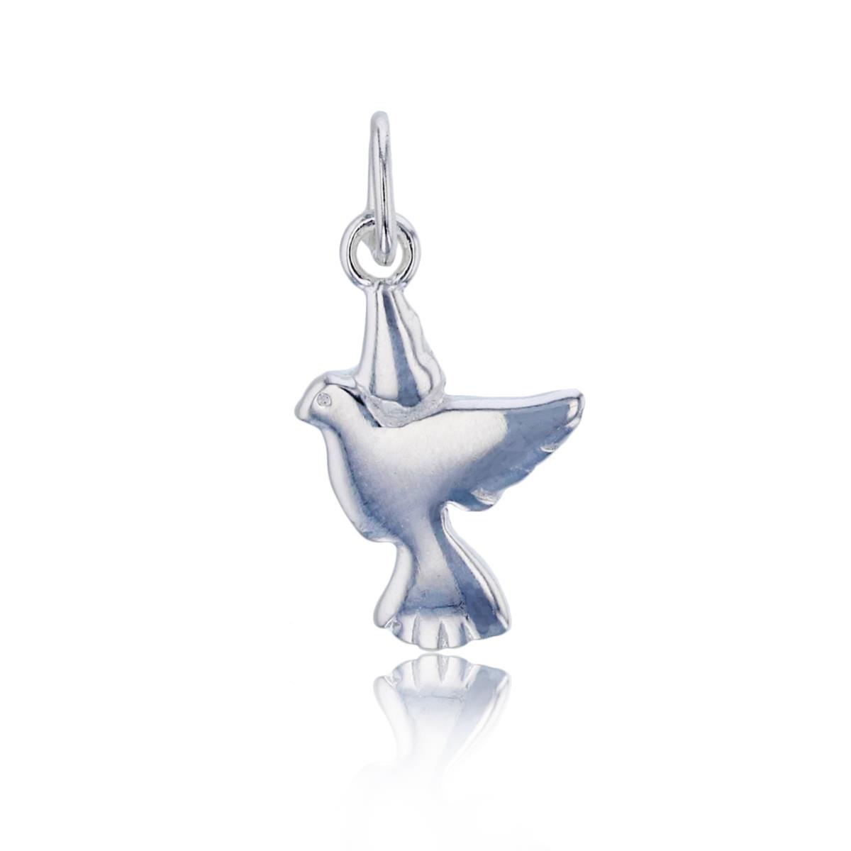 Sterling Silver Silver Plated Polished Dove Pendant