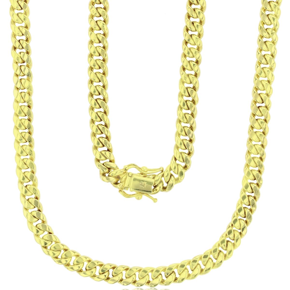 14K Yellow Gold 5.90mm 22" Hollow Miami Cuban 160 Chain with Box Lock