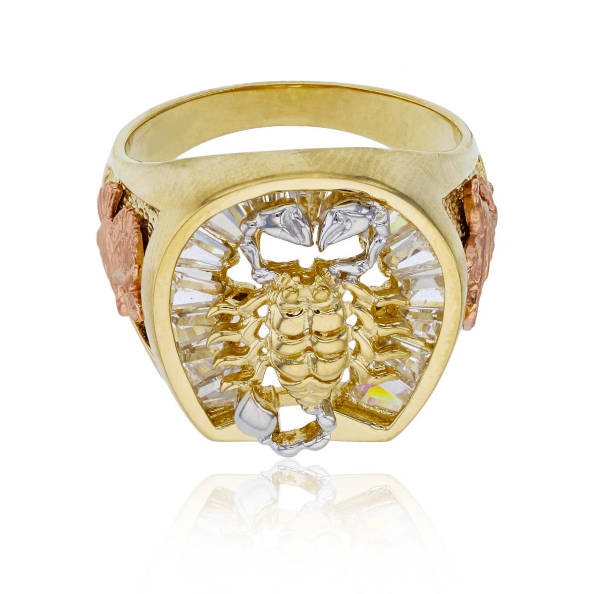 14K Gold Tricolor 20mm Scorpion & Eagle Ring