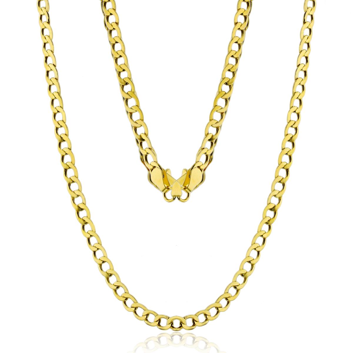 14K Yellow Gold 3.40mm 18" Hollow Open Curb 080 Chain