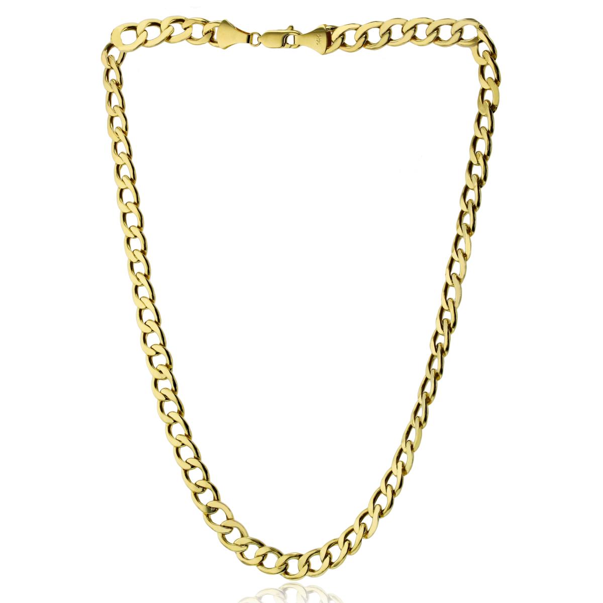 14K Yellow Gold 8.15mm 18" Hollow Open Curb 180 Chain