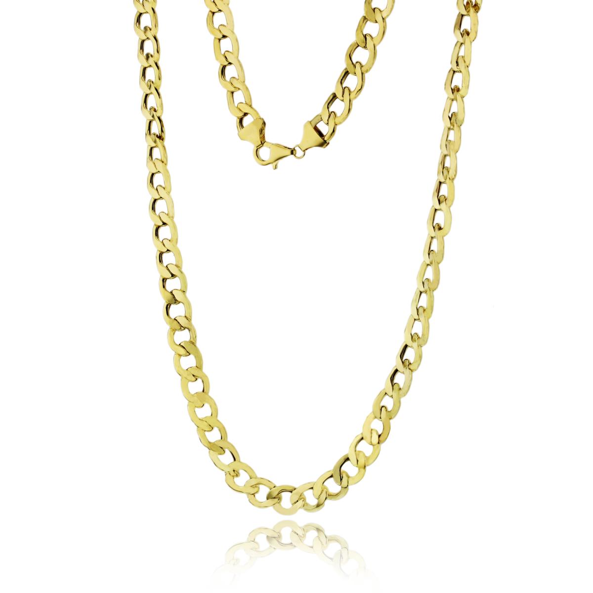 14K Yellow Gold 9.60mm 18" Hollow Open Curb 220 Chain