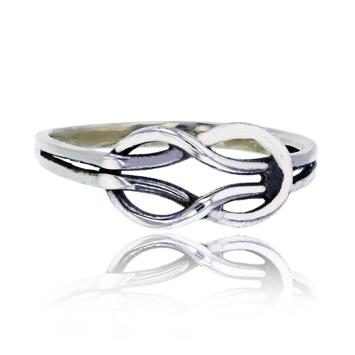 Sterling Silver Oxidized Knot Fashion Ring