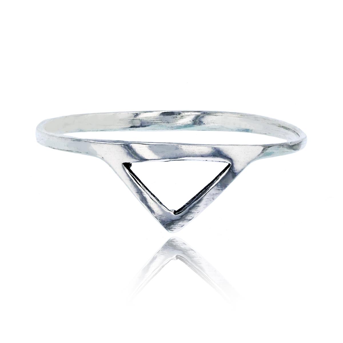 Sterling Silver Oxidized Open Triangle Fashion Ring