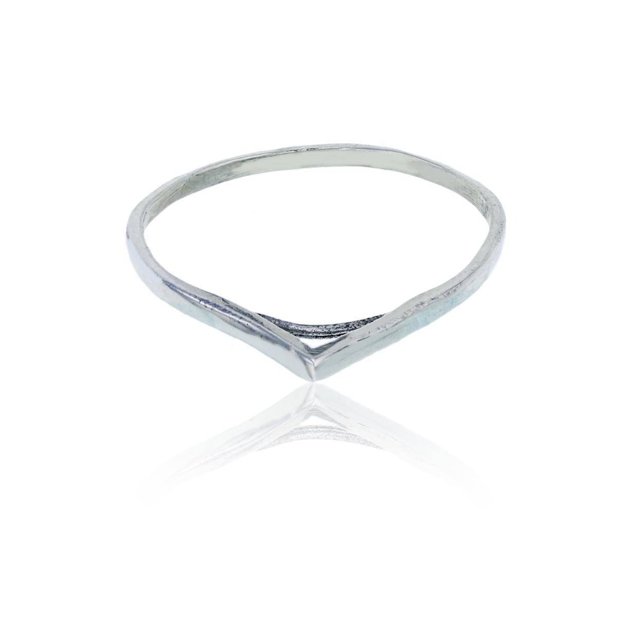 Sterling Silver Oxidized Open Triangle Fashion Ring