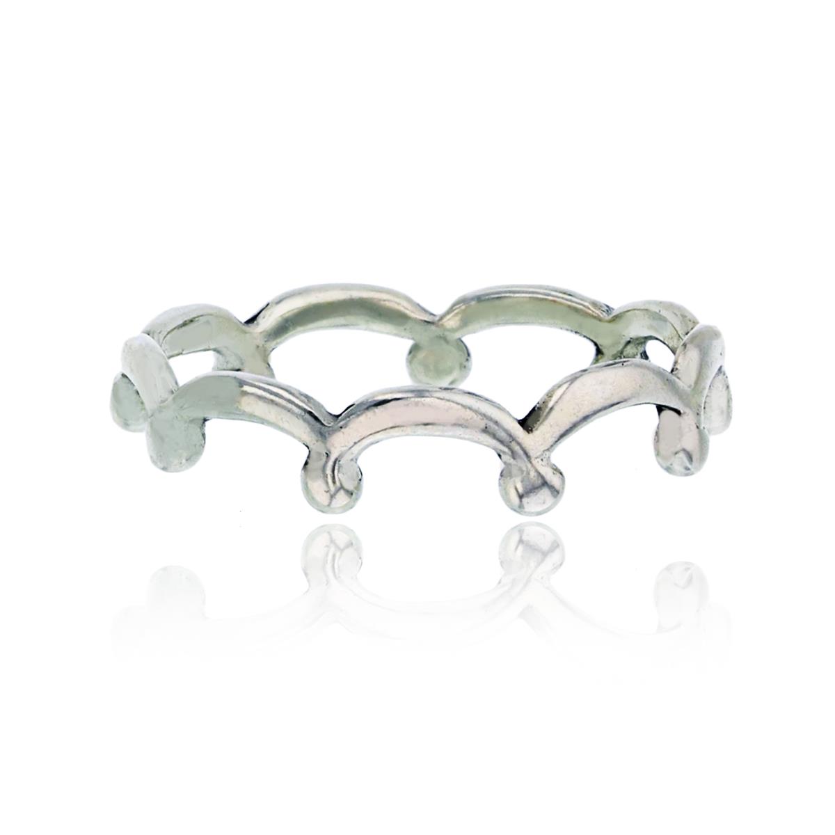 Sterling Silver Oxidized Crown Fashion Ring
