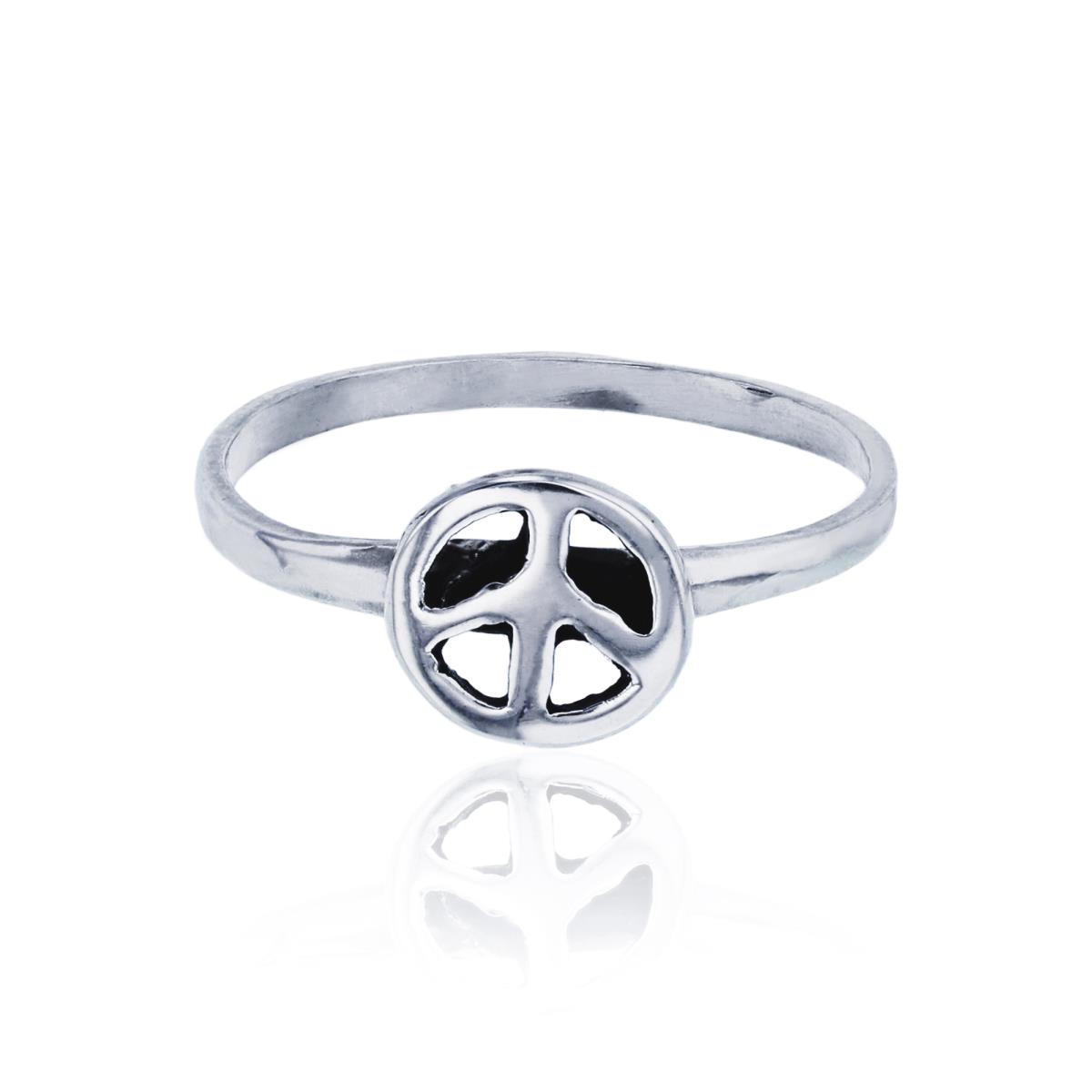 Sterling Silver Oxidized Peace Fashion Ring