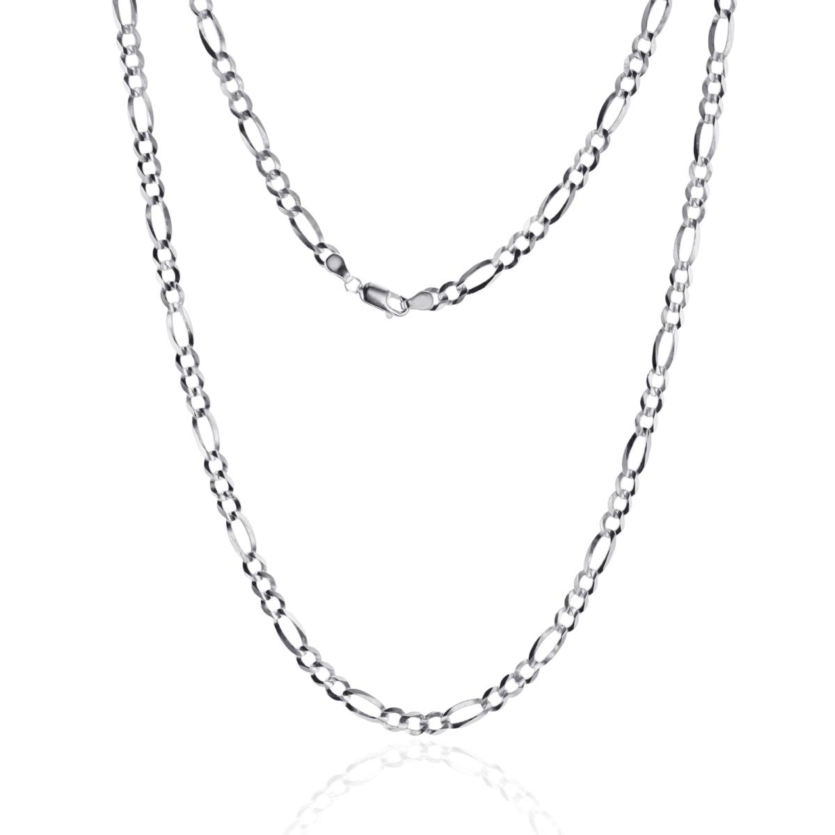 Sterling Silver Silver Plated E-Coat 7.80mm 20" Classic Figaro Chain 