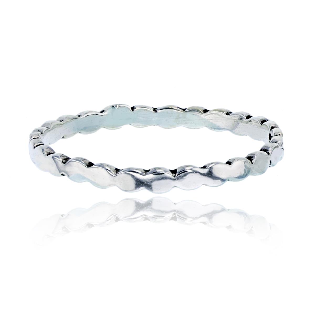 Sterling Silver Oxidized Flat Bubble Eternity Ring