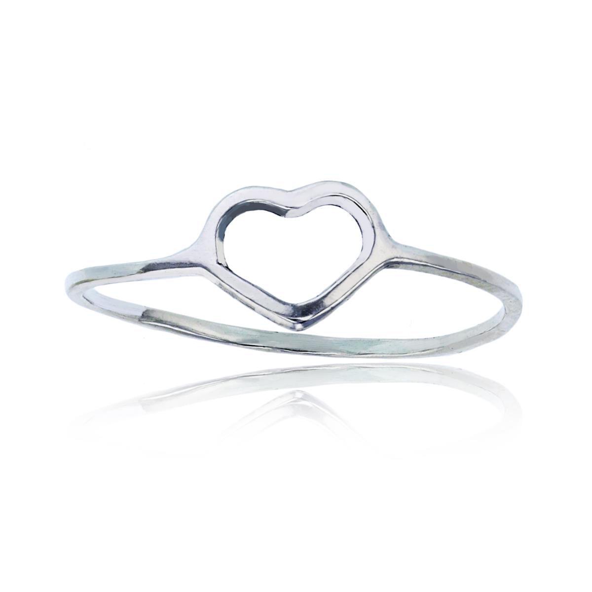 Sterling Silver Silver Plated Polished Open Heart Eternity Ring