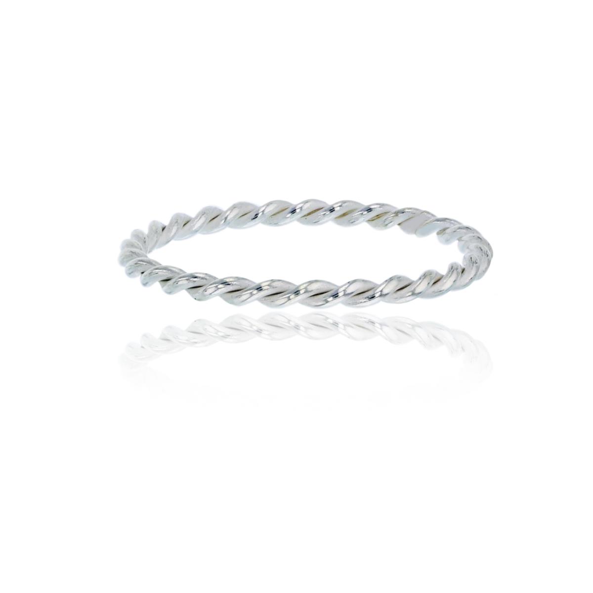 Sterling Silver Silver Plated Polished 2mm Rope Eternity Ring