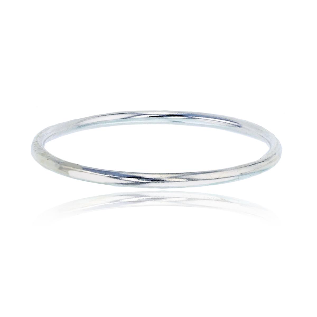 Sterling Silver Silver Plated Polished 1mm Plain Wedding Band Ring