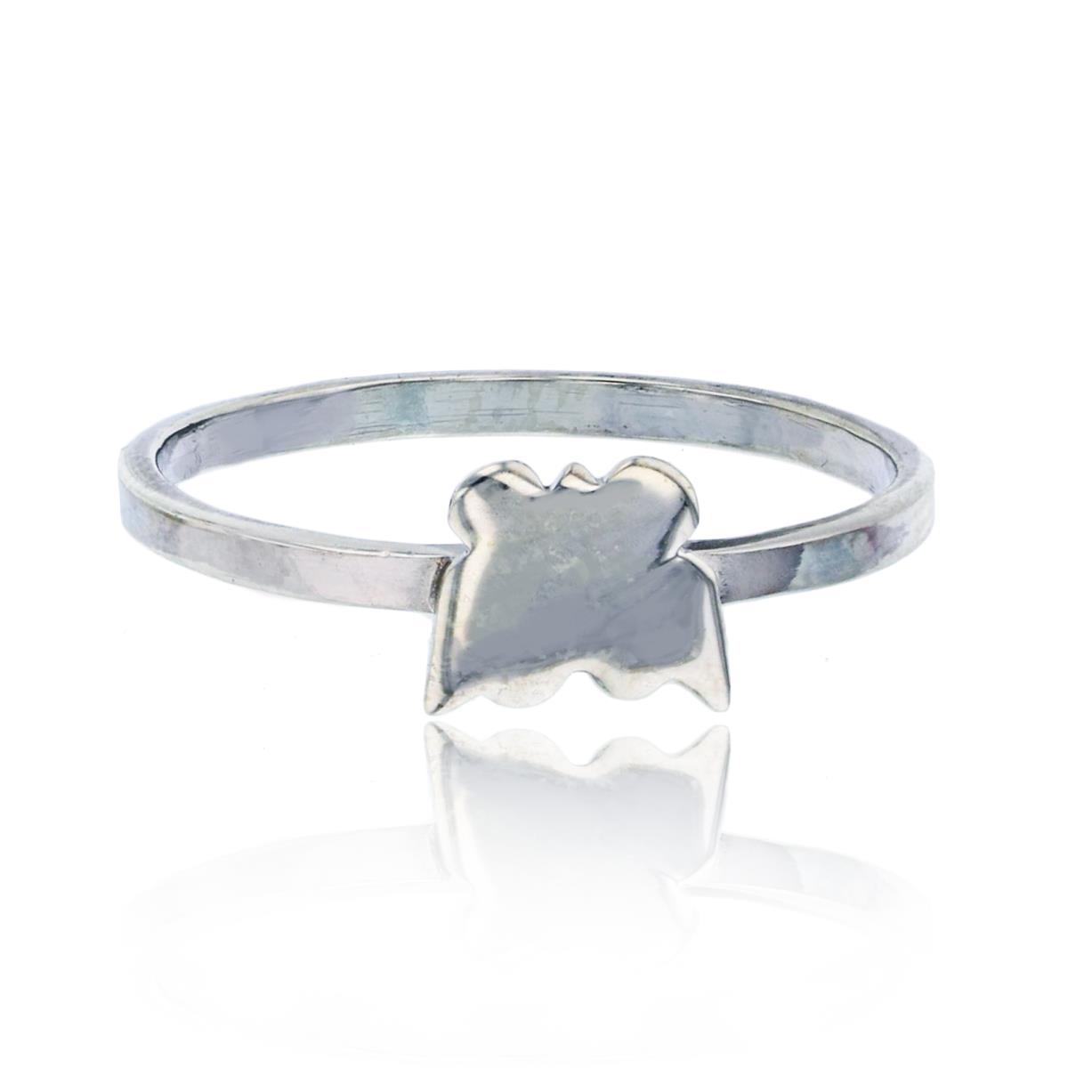 Sterling Silver Silver Plated Polished Butterfly Fashion Ring