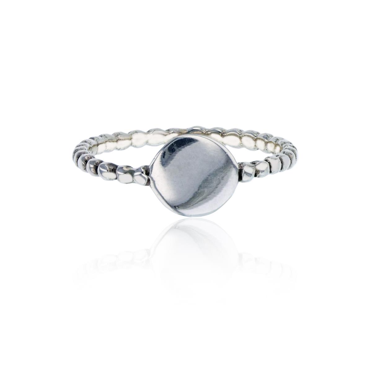 Sterling Silver Silver Plated Polished Circle Rope Band Fashion Ring