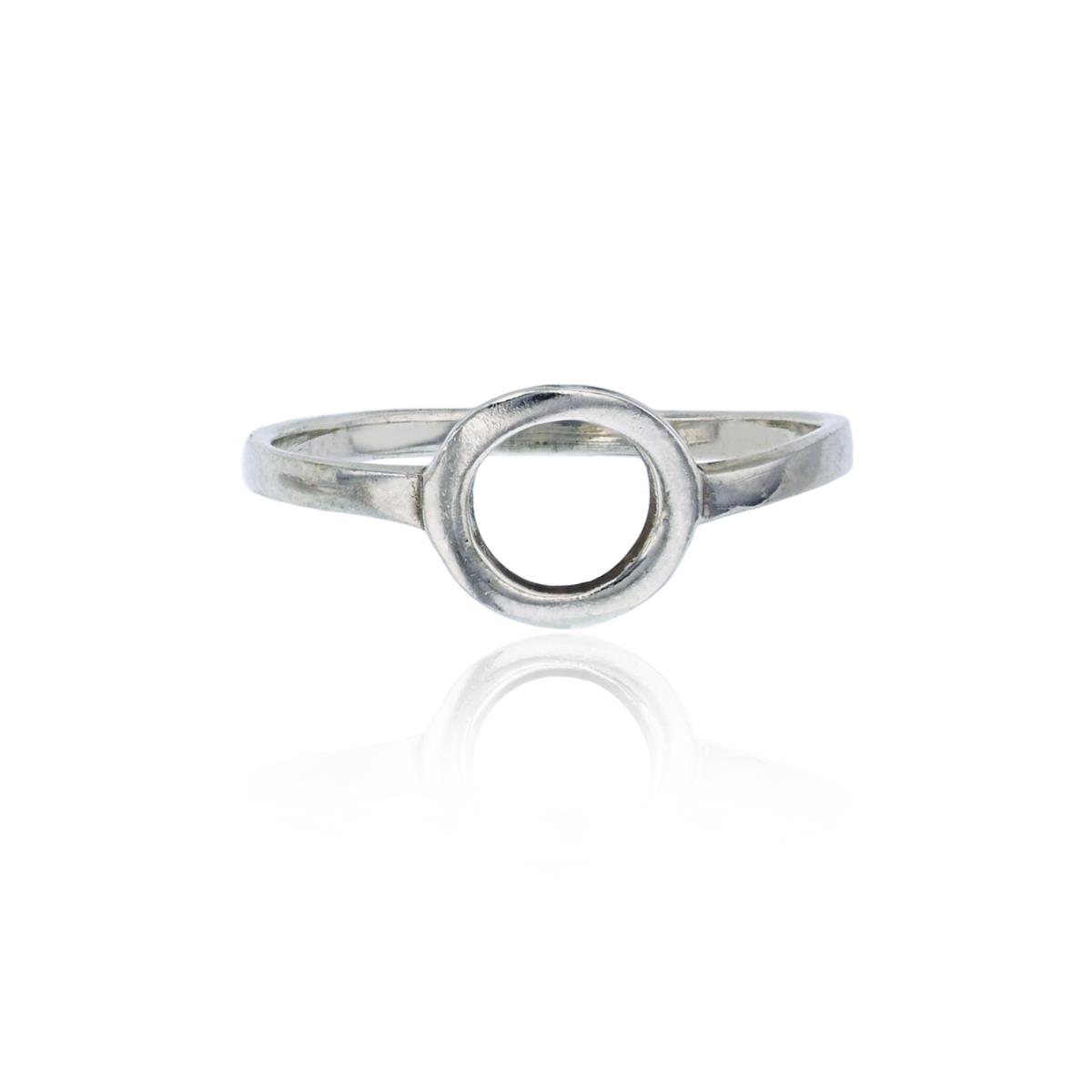 Sterling Silver Silver Plated Polished Open Circle Fashion Ring
