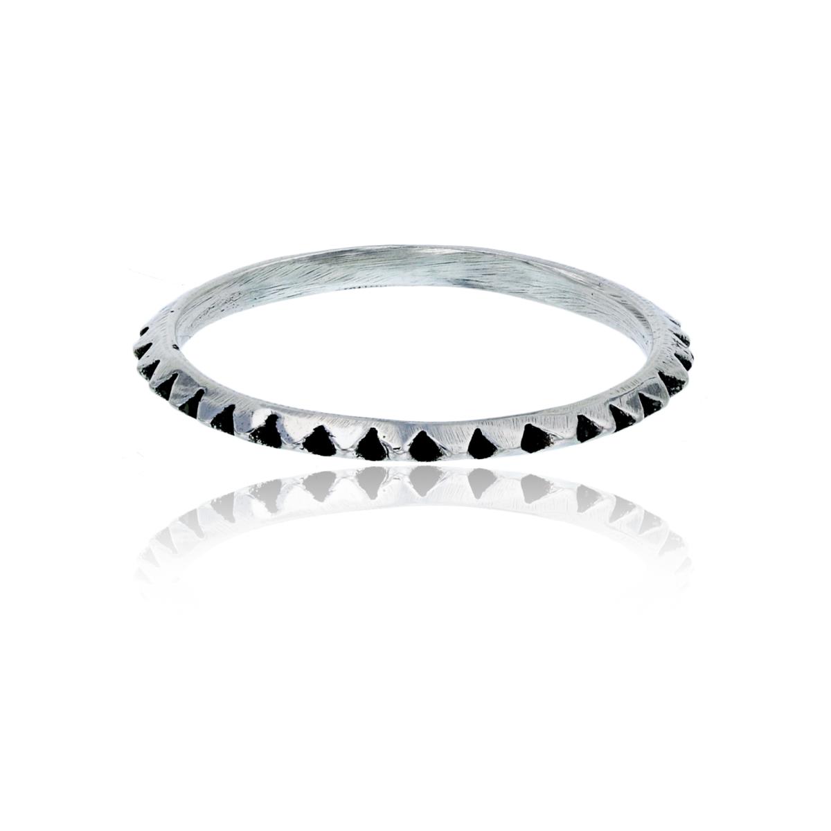 Sterling Silver Oxidized Spikes 2mm Eternity Ring