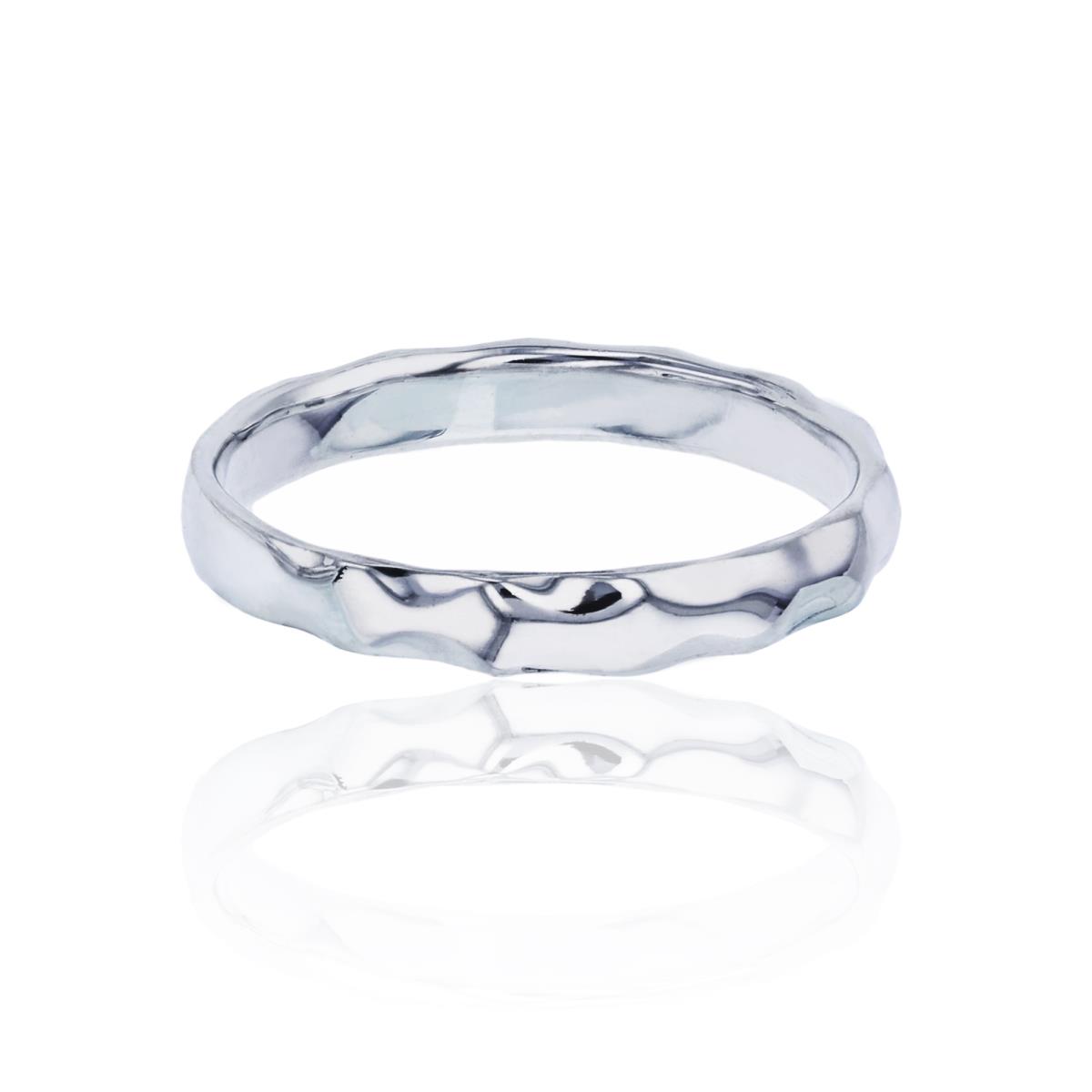 Sterling Silver Silver Plated Hammered Wedding Band