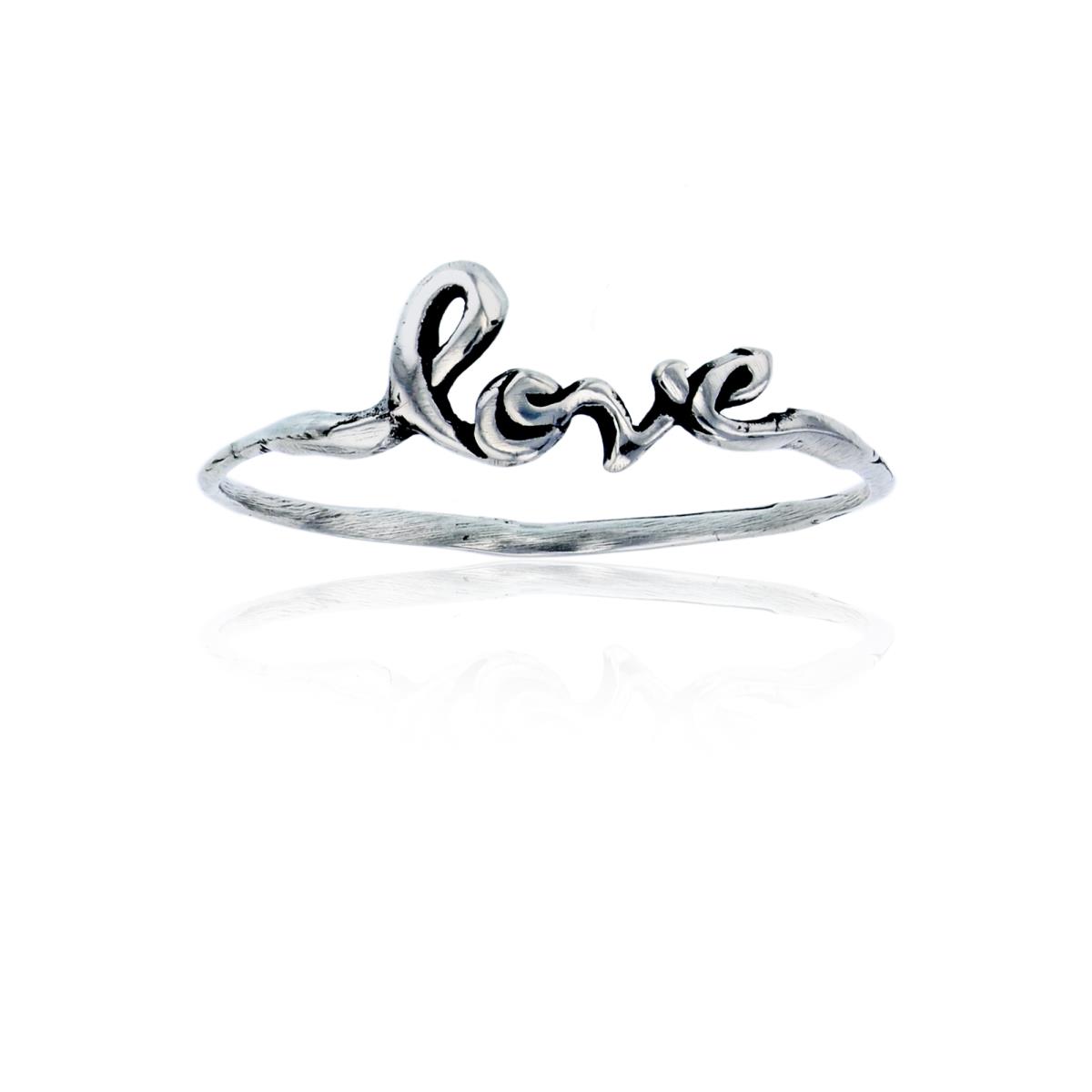 Sterling Silver Oxidized "Love" Fashion Ring
