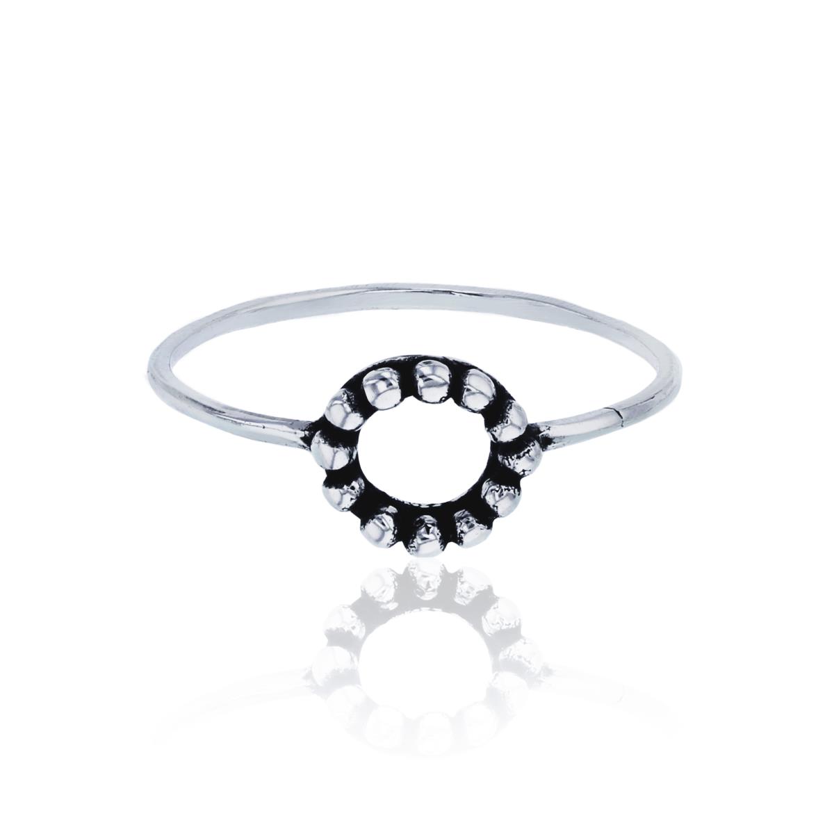 Sterling Silver Oxidized Open Bubble Circle Fashion Ring