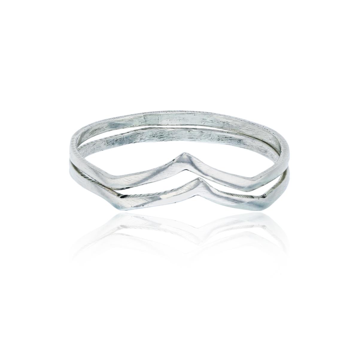 Sterling Silver Silver Plated "V" Shaped Duo Rings